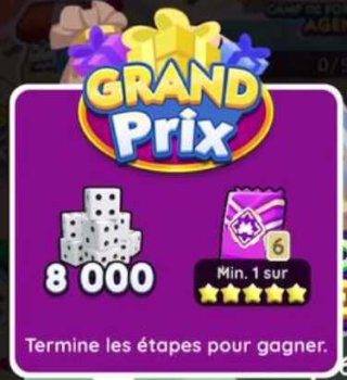 Image Cadeaux Event Camps Formation Agent sur Monopoly Go