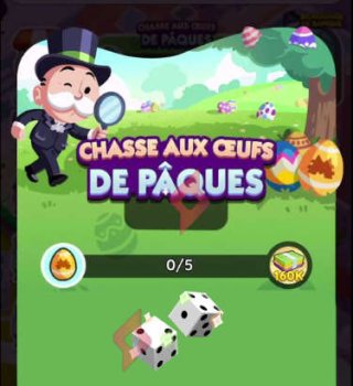 Image Lancer de Dés Gratuits Chasse aux Œufs Pâques Monopoly Go