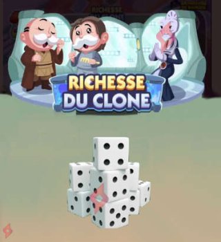 Image Lancer de Dés Gratuits Richesse du Clone sur Monopoly Go