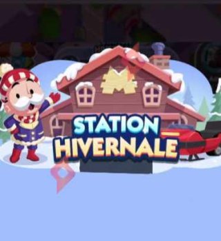 Image Lancés de Dés Gratuit Station Hivernale sur Monopoly GO
