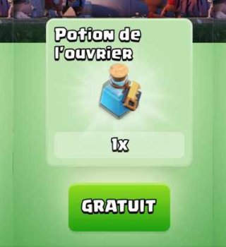 Image Potion Ouvrier Gratuit sur Clash of Clans