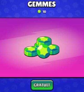 Image Récupère 10 Gemmes Gratuites sur Brawl Stars